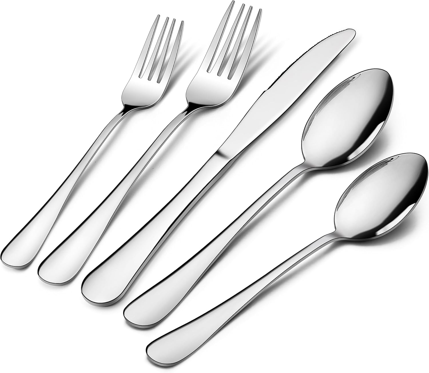 HaWare 40-Piece Silverware Set Service for 8, Stainless Steel Flatware Cutlery Set, Food-Grade Tableware Eating Utensil Set for Home Kitchen, Include Fork Knife Spoon, Mirror Polished, Dishwasher Safe