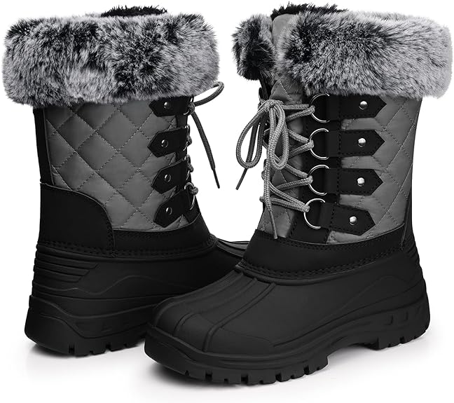 SHIBEVER Snow Duck Boots for Women 9