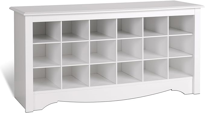 PREPAC White Shoe Storage Cubbie Bench