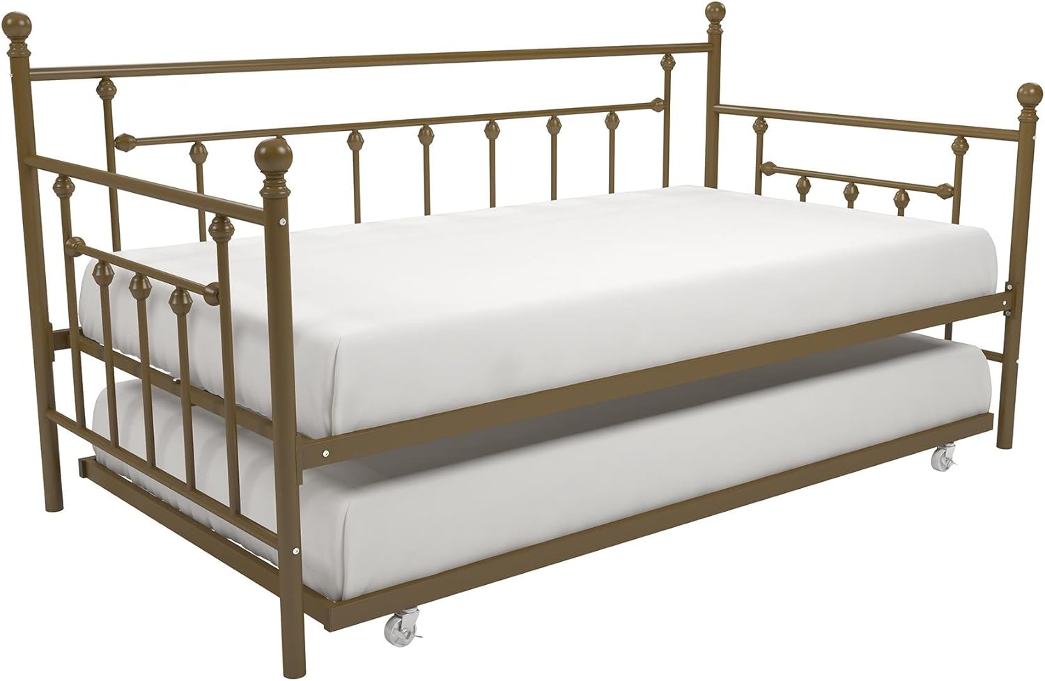 DHP+Manila+Metal+Twin+Size+Daybed+and+Twin+Size+Trundle+(Gold)