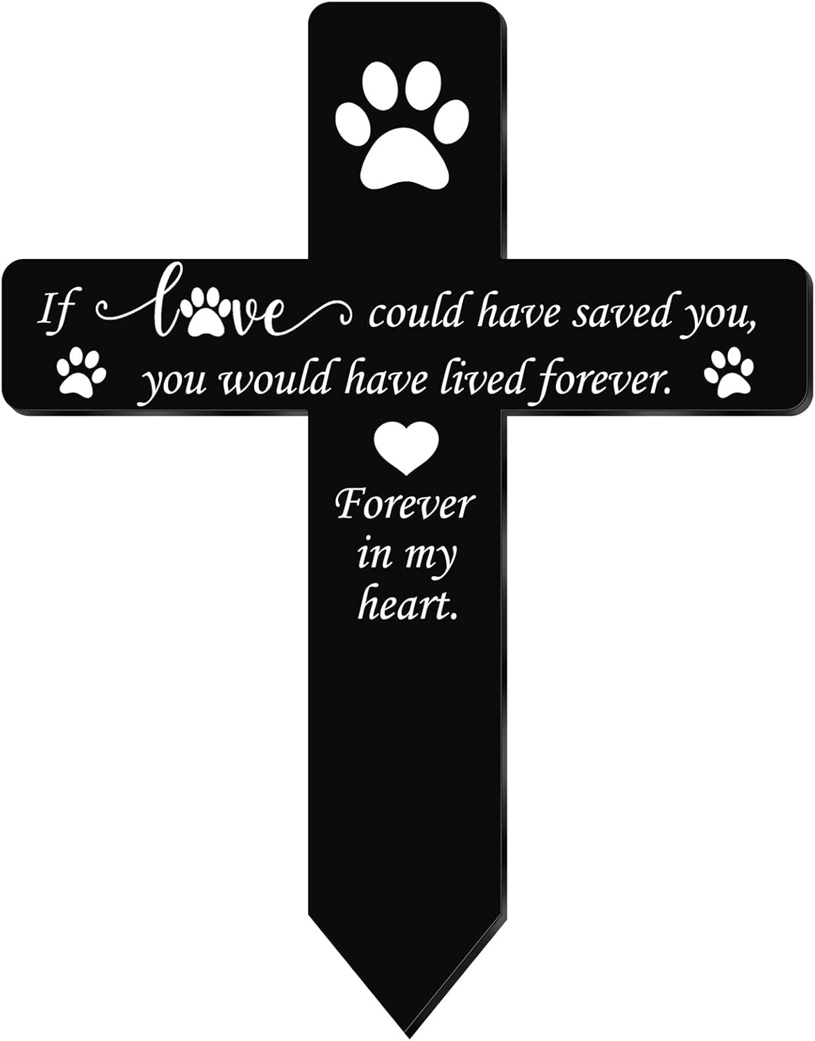 Unittype Dog Grave Marker Cross Memorial Gifts Pet Loss Stake Memorial Plaques for Outdoors Pet Memorial Garden Decor Waterproof Acrylic Grave Marker Cemetery Black Sympathy Garden Stake