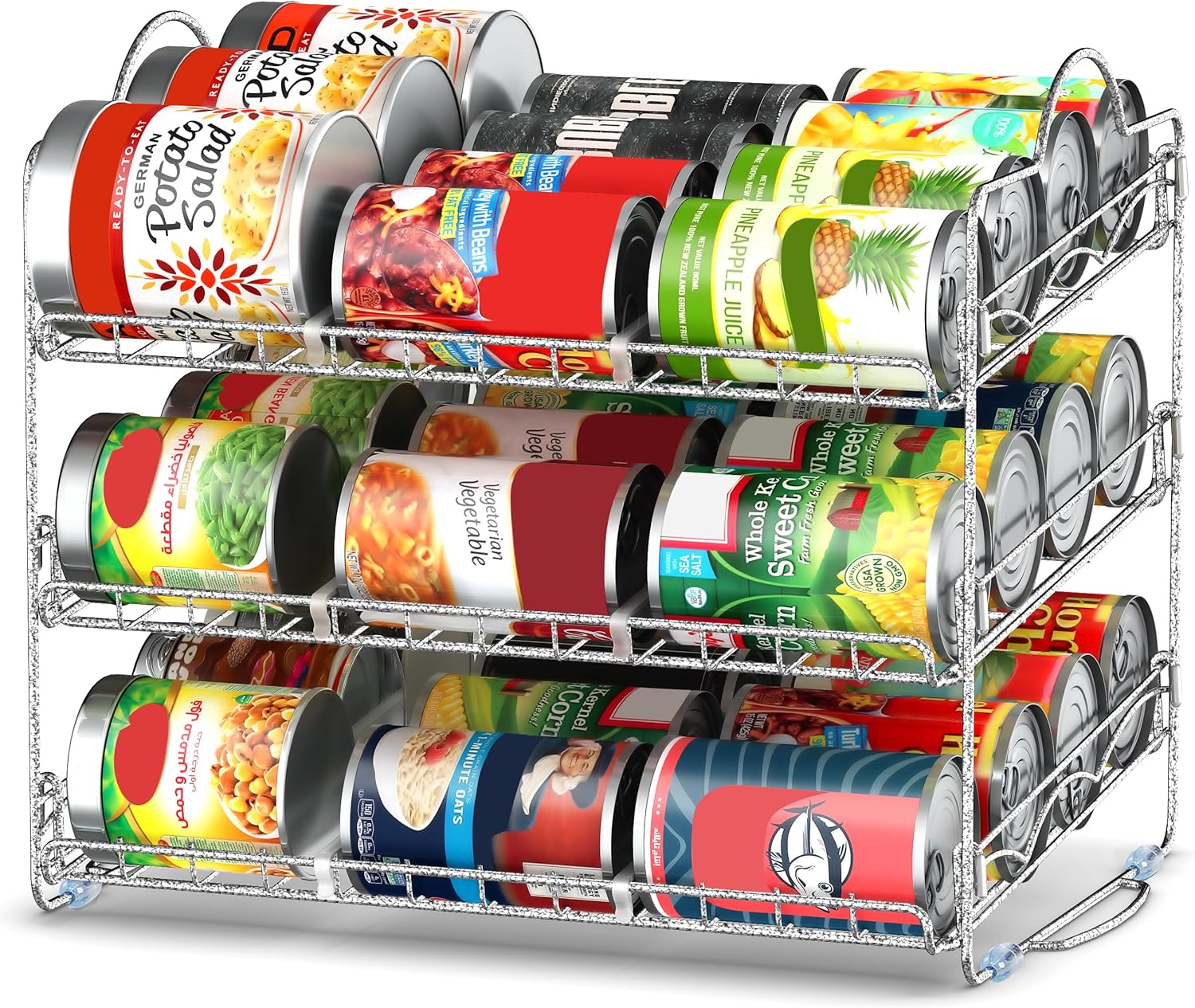 Utopia Kitchen Storage Can Rack Organizer, Stackable Can Organizer Holds Upto 36 Cans for Kitchen Cabinet or Pantry (Antique Silver)