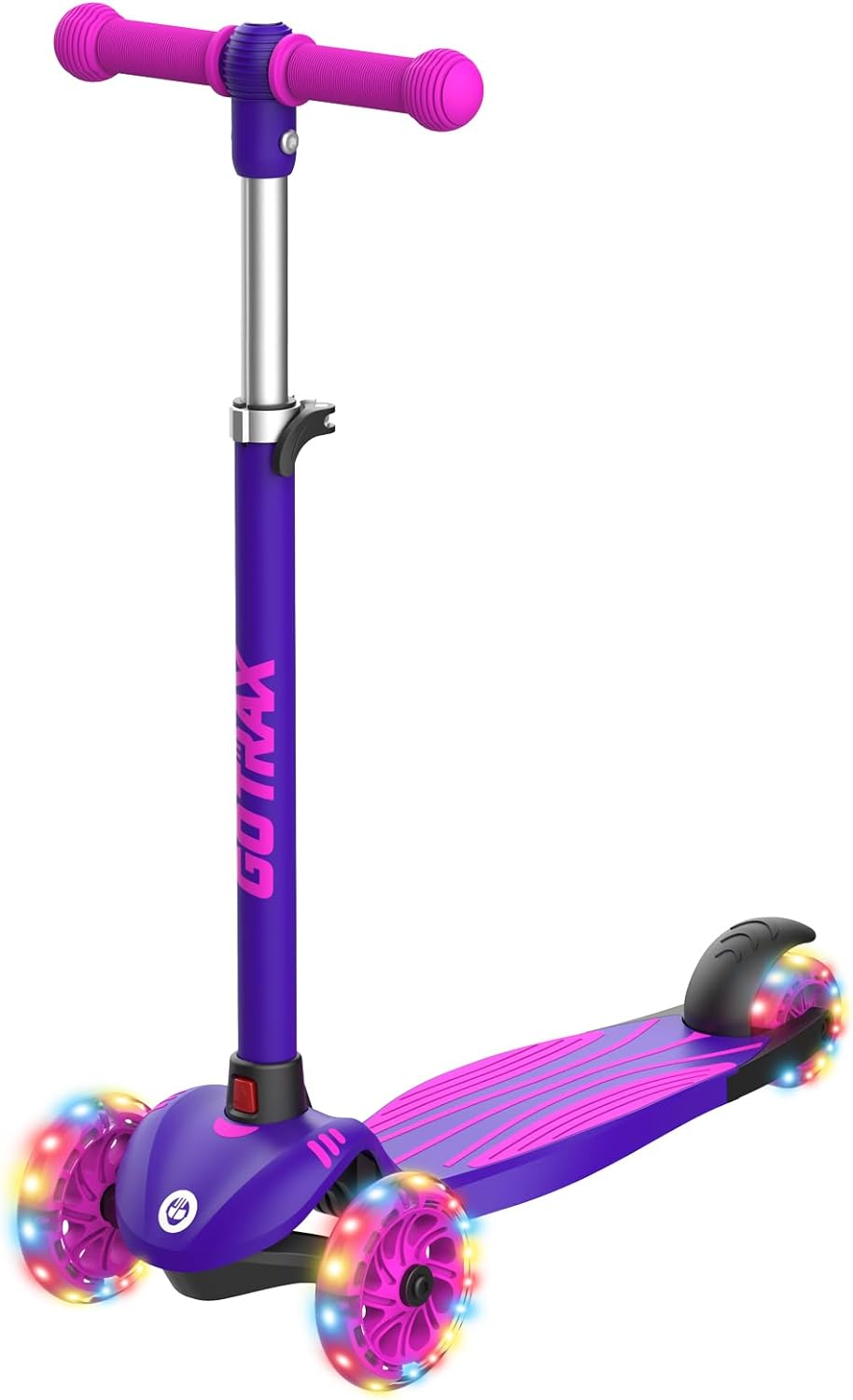 Gotrax KS1/KS3 Kids Kick Scooter, LED Lighted Wheels and 3Adjustable Height Handlebars, Lean-to-Steer & Widen Anti-Slip Deck, 3 Wheel Scooter for Boys & Girls Ages 2-8 and up to 100 Lbs