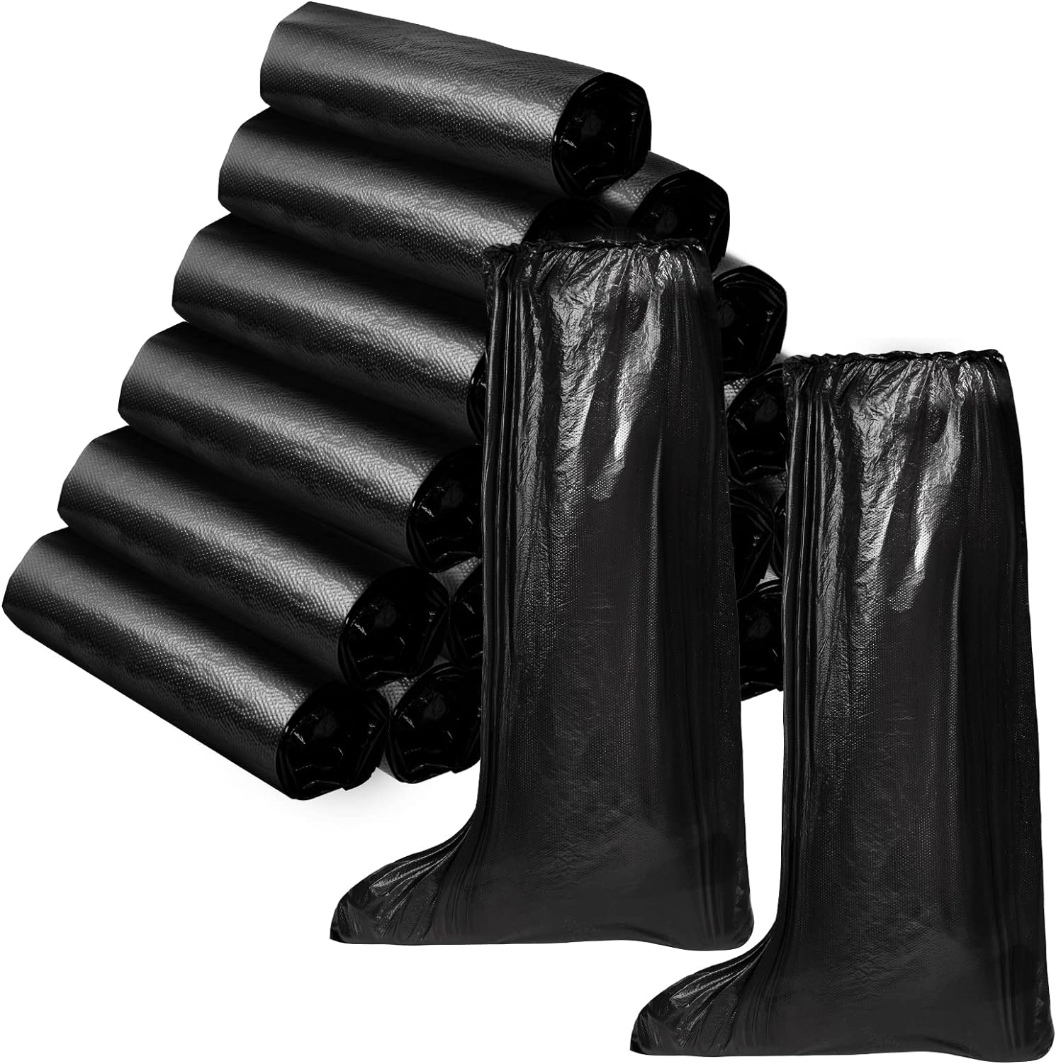 Haysandy Shoe Covers Disposable Non Slip Plastic Boot Covers Long Waterproof Shoes Covers Safety Boot Shoe Covers 21.6 Inch Tall Shoe Coverings for Men Women Rainy Day Use(Black,120 Pcs)