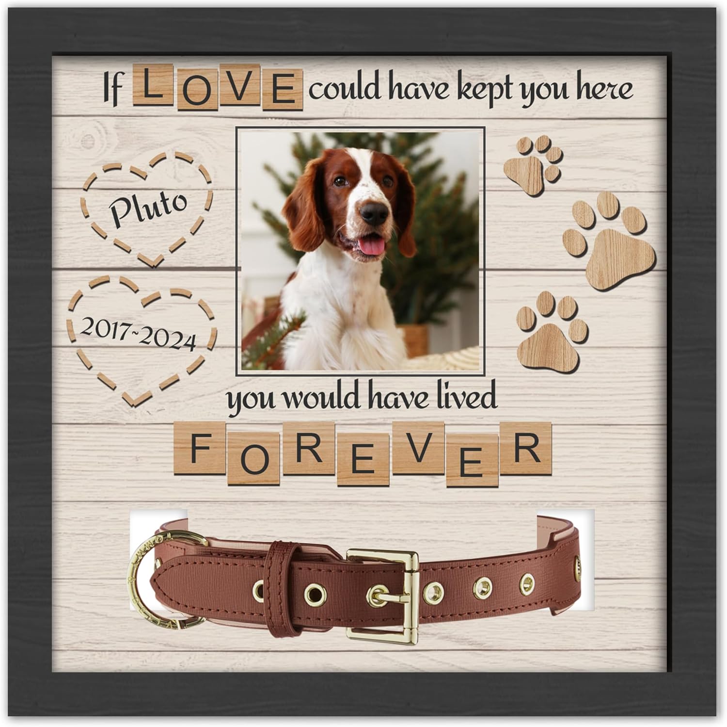 Pet Memorial Gifts for Dogs, Dog Memorial Gifts for Loss of Dog, Dog Memorial Collar Frame, Cat Loss Sympathy Gifts, Custom Pet Memorial Plaque, Cat Memorial Gifts, Memorial Gifts for Pet Lover