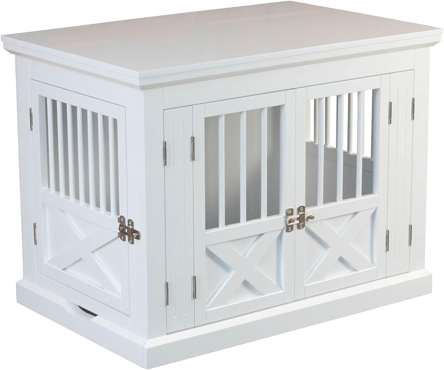 zoovilla Merry Products Triple Door Medium Dog Crate, Dog Kennel, Dog Cage, White