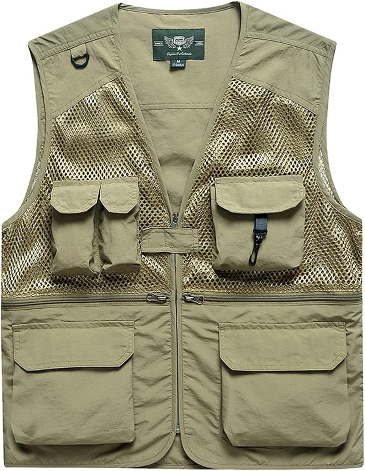 Flygo Mens Summer Outdoor Work Safari Fishing Travel Photo Vest with Pockets