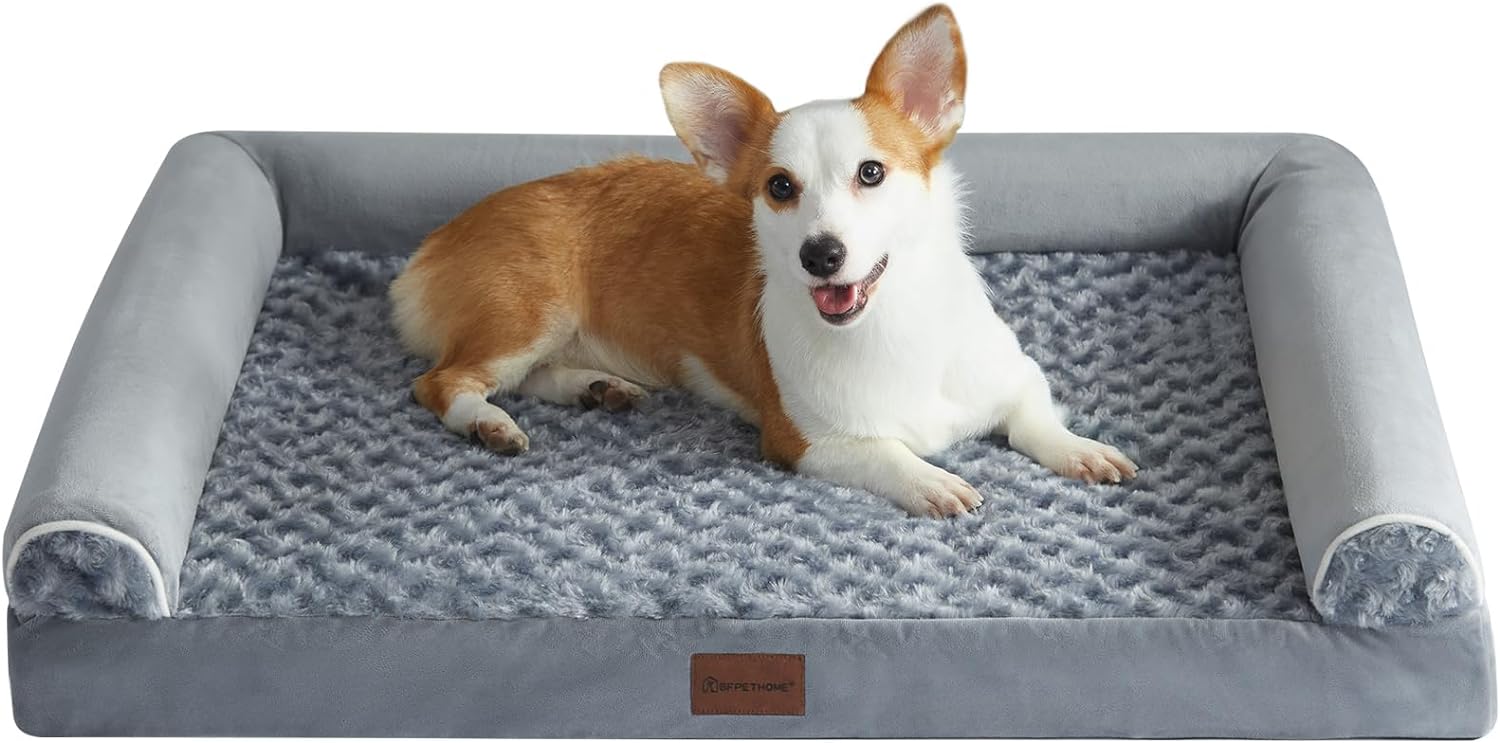 BFPETHOME Dog Beds for Large Dogs, Orthopedic Dog Bed for Medium Large Dogs, Egg- Foam Dog Crate Bed