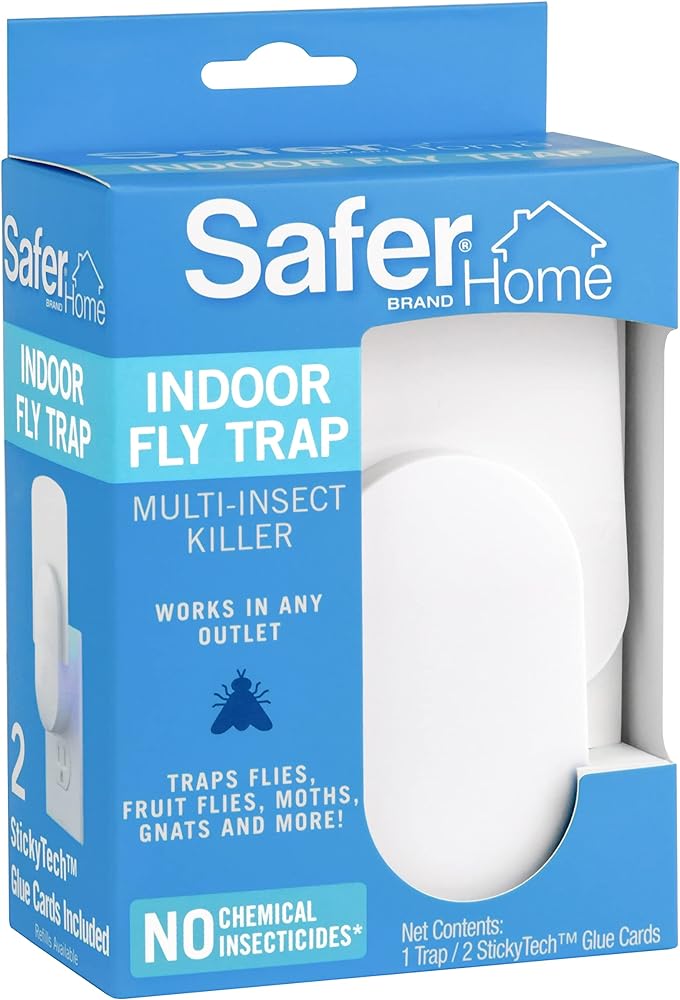 Safer Home SH502 Indoor Plug-In Fly Trap for Flies, Fruit Flies, Moths, Gnats, and Other Flying Insects  400 Sq Ft of Protection