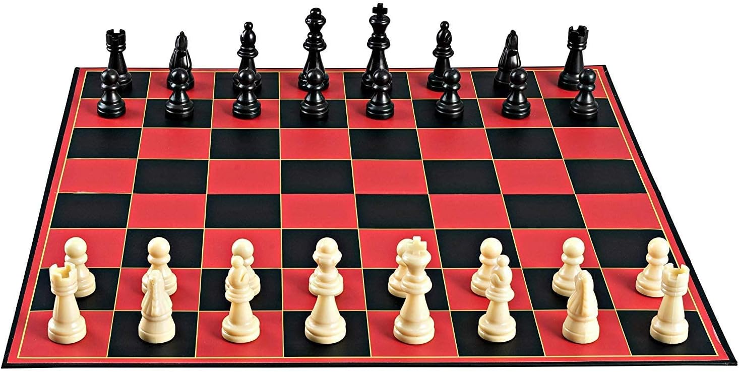 Point Games Classic Chess Board Game - 15 Inch Super Durable Folding Board - Portable Beginner Travel Chess Set for Adults and Kids