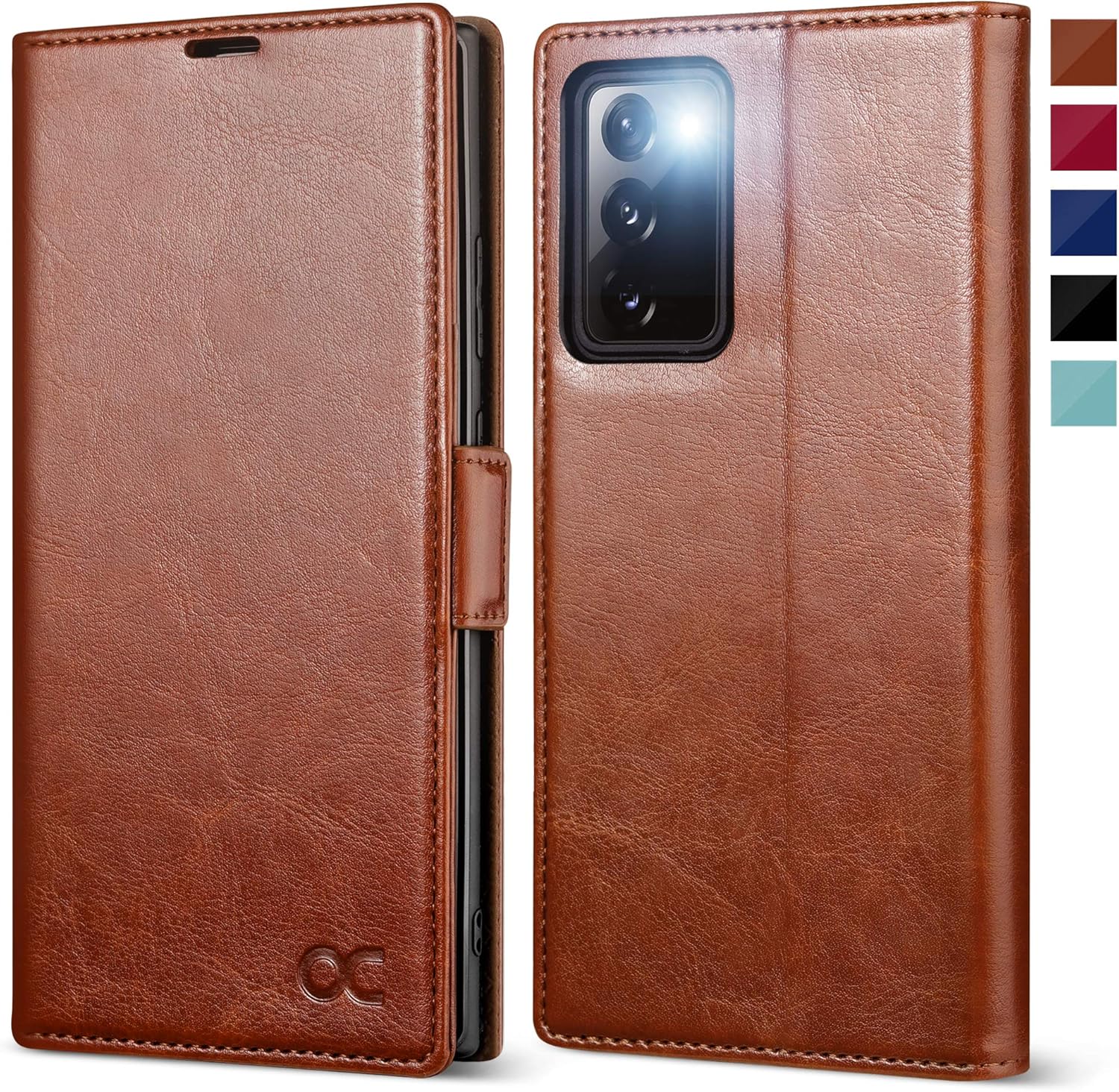 OCASE Case for Galaxy Note 20, PU Leather Wallet Case with [Card Holders] [RFID Blocking] [Kickstand Function] Flip Phone Cover Compatible for Samsung Galaxy Note20 5G 6.7 Inch (Brown)