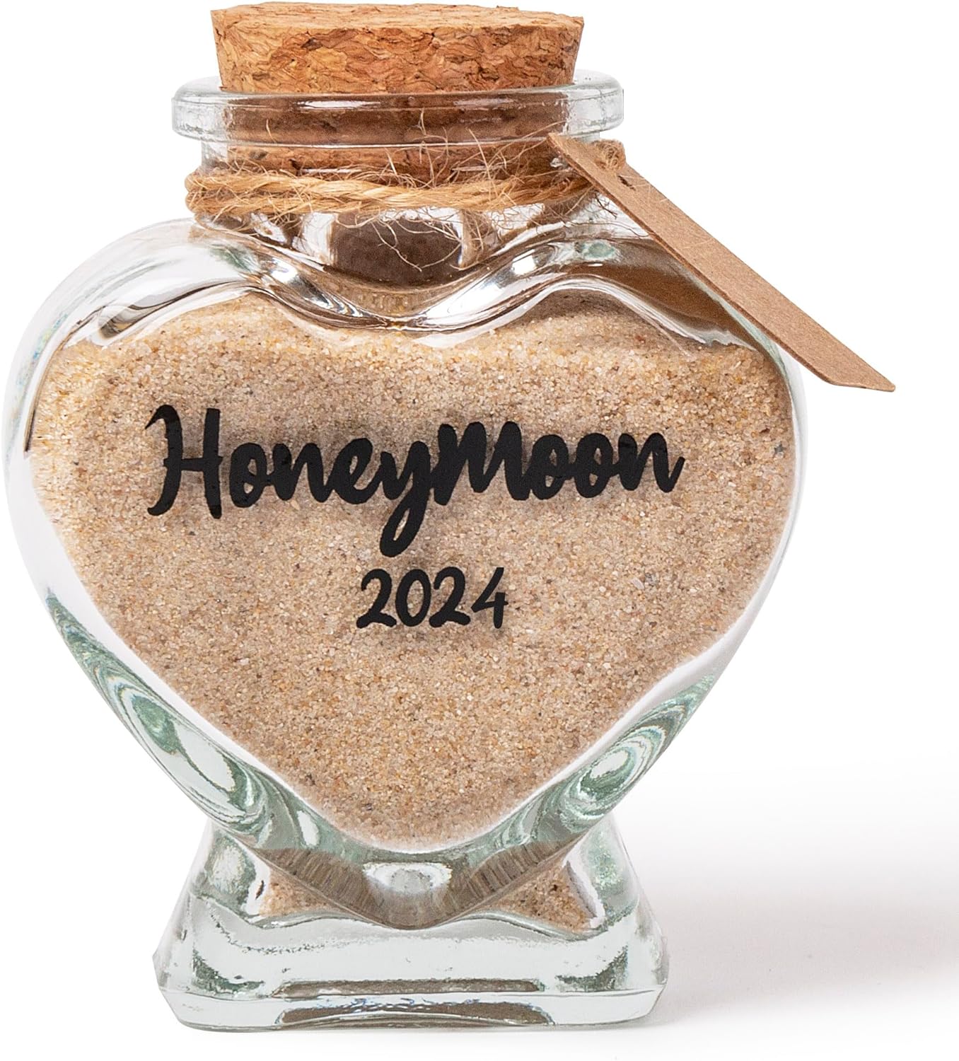 Honeymoon Sand Keepsake Jar 2024Bridal Shower Gift, Wedding Gift, Engagement Gift, Honeymoon Gift, Travel Gift for Couples, Newlywed, Fiance(Gift Box Includes) - 40ml Glass