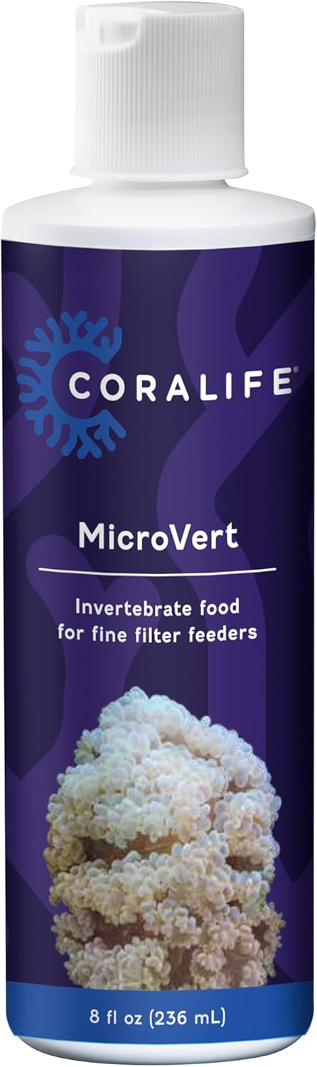 Coralife Saltwater Fish Tank Aquarium MicroVert Invertebrate Food for Fine Filter Feeders, 8 oz