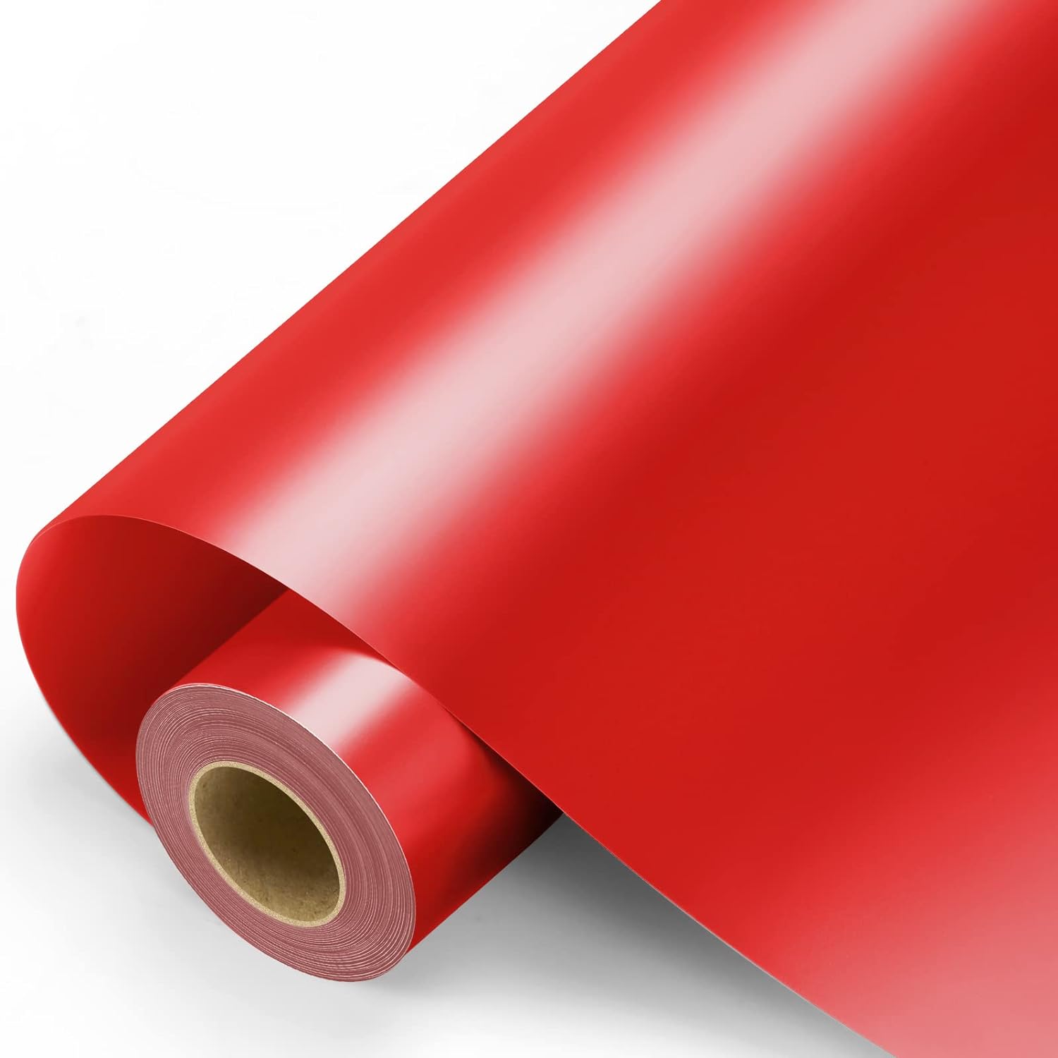 Red Permanent Vinyl - 12 x 11FT Red Vinyl with PET Backing Easy to Weed, Adhesive Vinyl Roll for All Cutting Machine, Permanent Outdoor Vinyl for Home Decor, Car Decal, Scrapbooking, Glossy