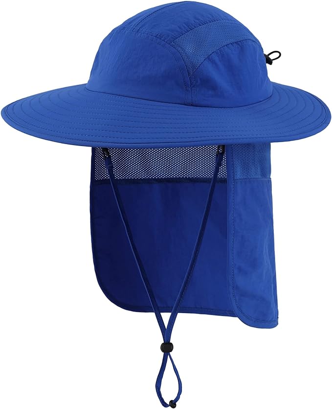 Home Prefer Mens UPF 50  Sun Protection Cap Wide Brim Fishing Hat with Neck Flap