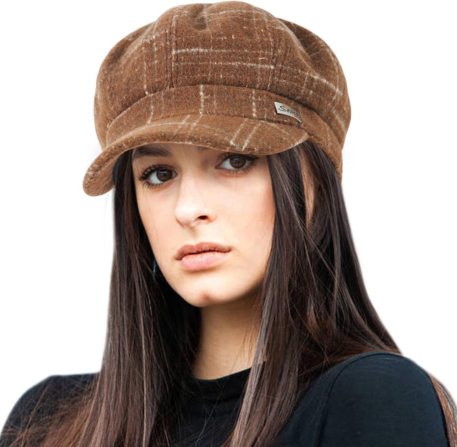 Women Wool Newsboy Hats Cabbie Hat Beret Paperboy Tweed Baker Boy Cap