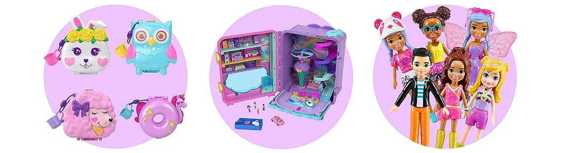 Polly Pocket 2-in-1 Travel Toy Playset with 2 Micro Dolls & Toy Cars, Tiny is Mighty Theme Park Backpack Compact