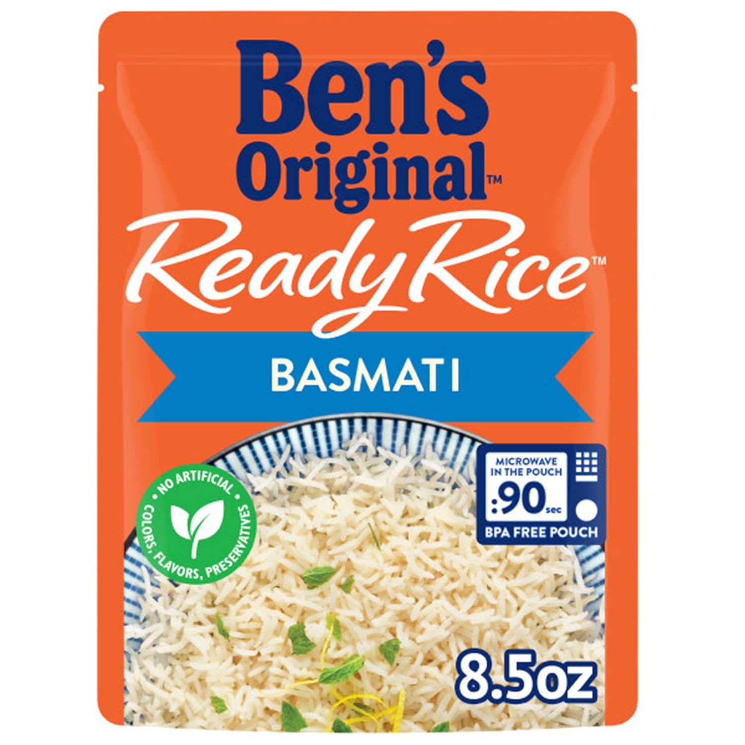 BEN&#39;S ORIGINAL Ready Rice Basmati Rice, Easy Side Dish, 8.5 OZ Pouch (Pack of 12)