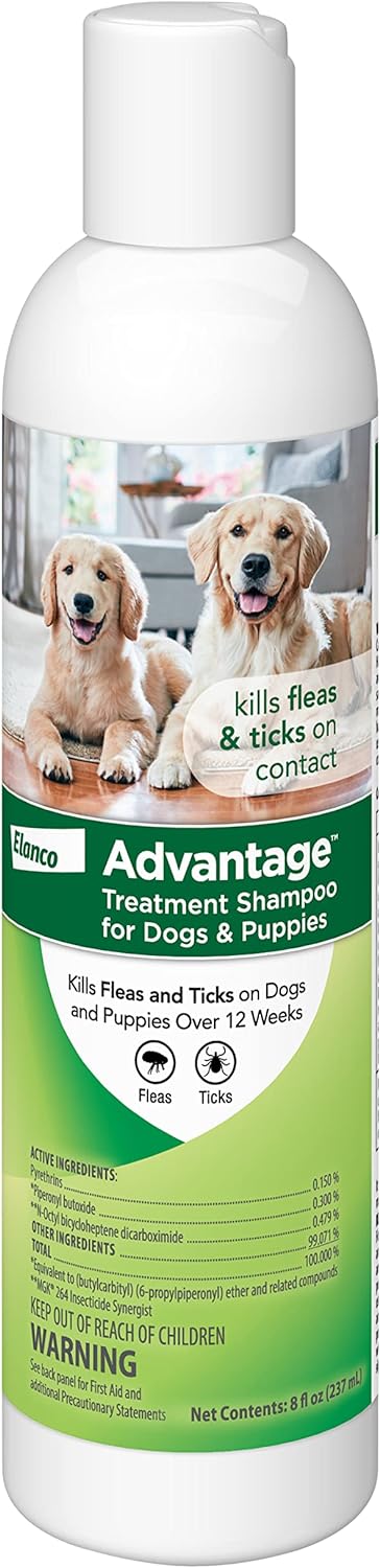 Advantage Dog Flea & Tick Shampoo for Puppies & Adult Dogs | Kills Fleas & Ticks | 8 oz.