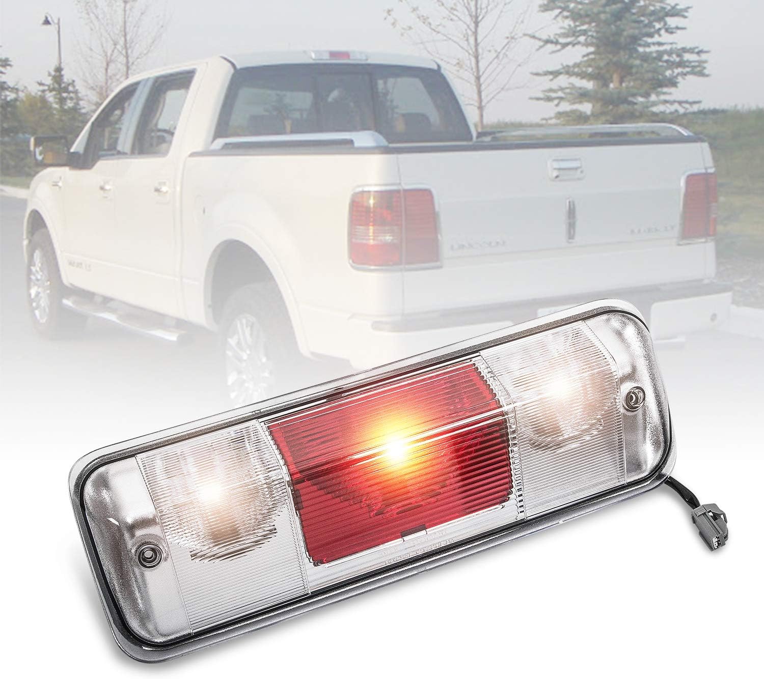 RANSOTO 923-237 F150 Third Brake Light Center High Mount Stop, Trunk Cargo Rear Tail Light Compatible with 2004-2008 Ford F-150, 2007-2010 Explorer Sport Trac, 2006-2008 Lincoln Mark LT