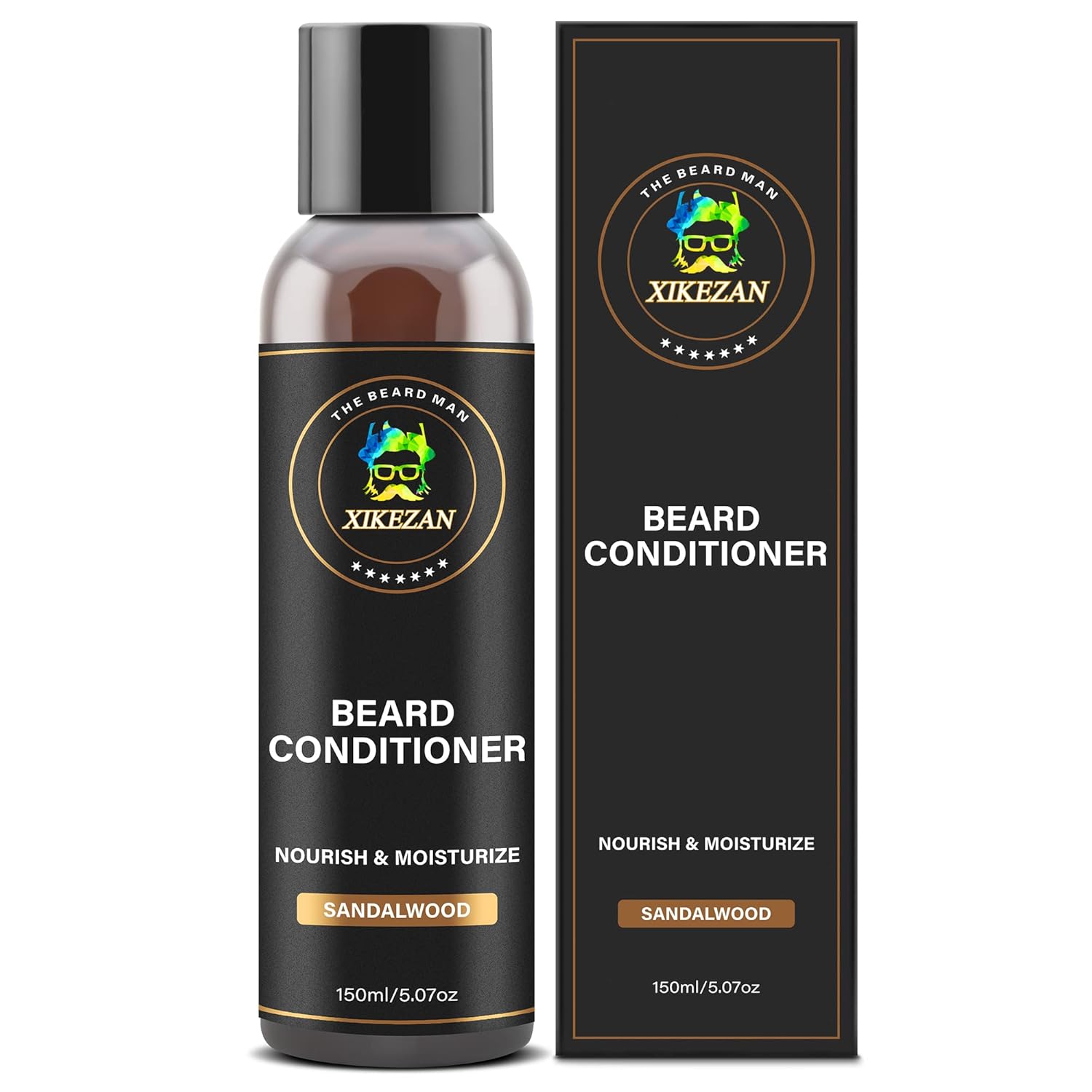 XIKEZAN Beard Conditioner for Men w/Argan & Jojoba Oils Deeply Cleans Smooths Soften & Strengthens,Christmas Stocking Stuffers Father Day Gifts for Men Him Dad Boyfriend Husband (Sandalwood)