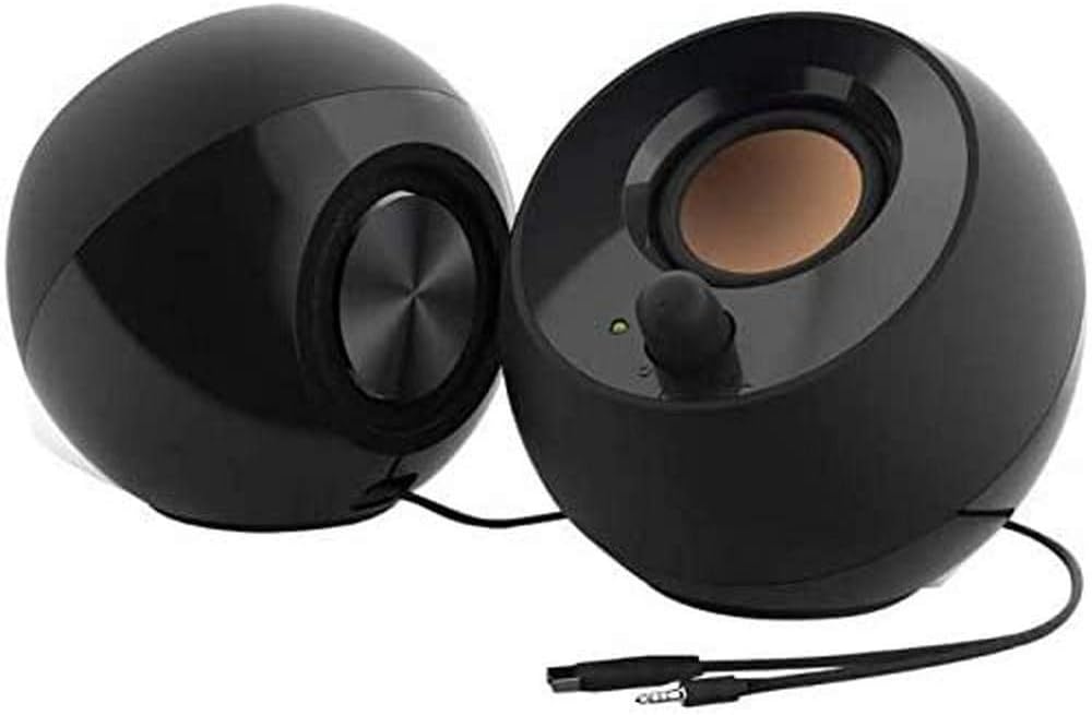 Creative Pebble 2.0 USB-Powered Desktop Speakers with Far-Field Drivers and Passive Radiators for Pcs and Laptops (Black)