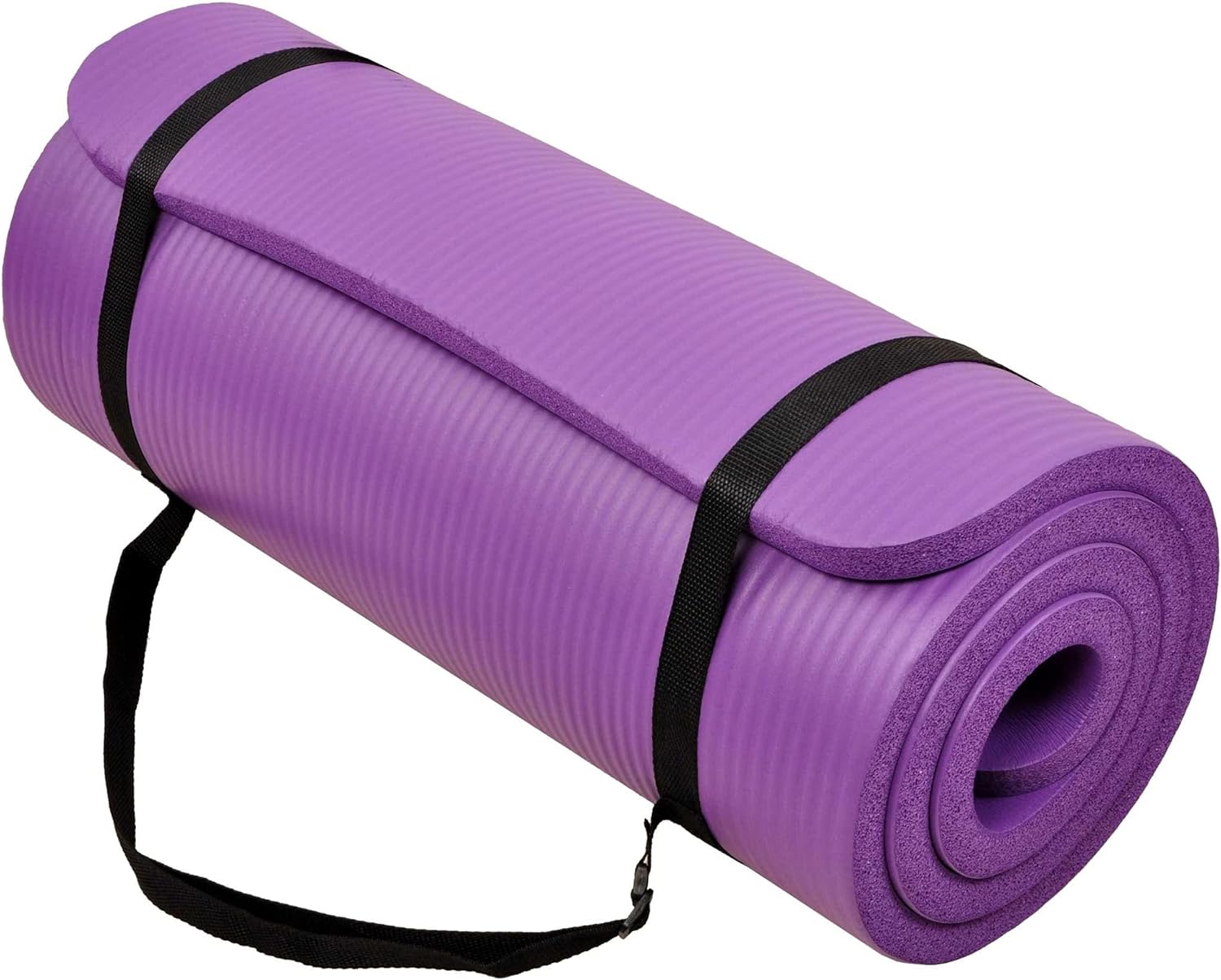 BalanceFrom All-Purpose 1-Inch Extra Thick High Density Anti-Tear Exercise Yoga Mat with Carrying Strap, Multiple Colors