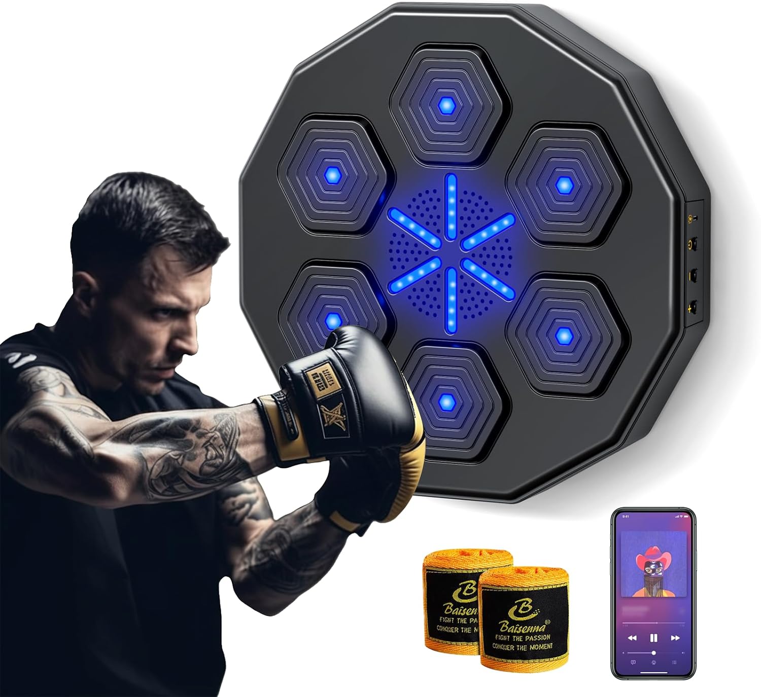 Music Boxing Machine, Boxing Machine Wall Mounted, musical boxing machine with gloves, boxing machine wall mounted music, music boxing machine for Adult Kids Gift.