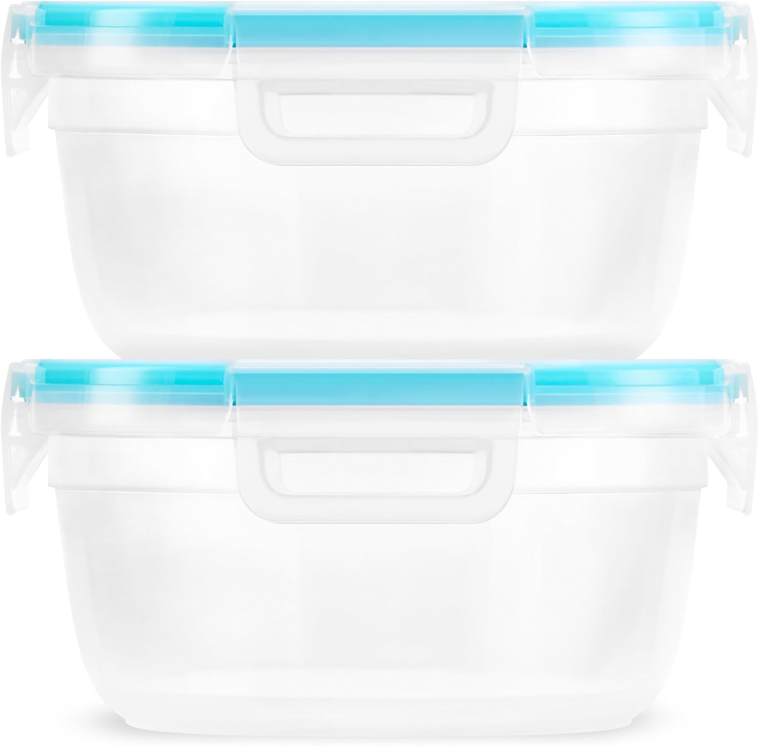 Snapware Total Solution 2-Pack (4-Cup) Plastic Food Storage Containers Set, Leakproof & Airtight Locking Lids Round Tupperware, Non-Toxic BPA-Free Lids, Microwave Dishwasher Freezer Safe