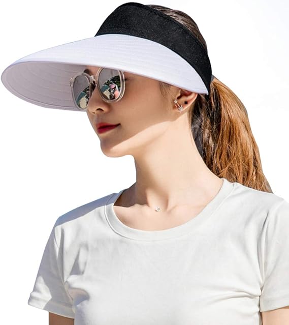 Sun Visor Hats Women Large Brim Summer UV Protection Beach Cap