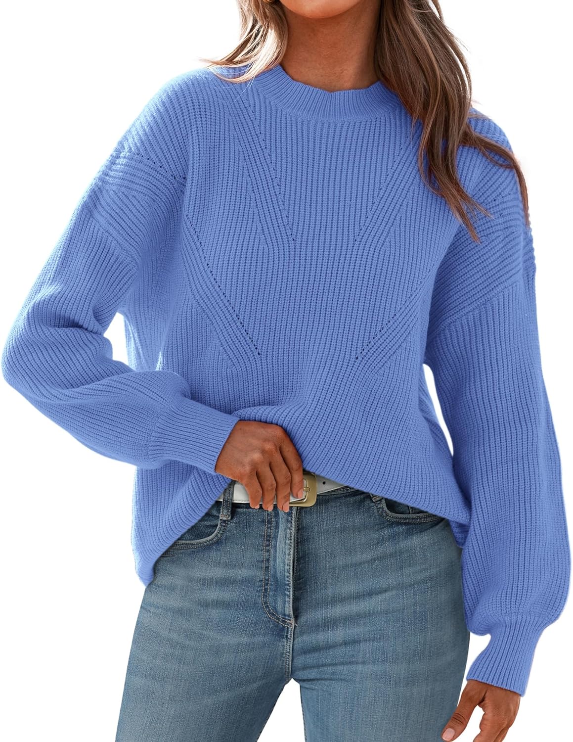 BTFBM Women' Casual Long Sleeve Pullover Sweaters Crew Neck Oversized Ribbed Knit 2024 Fall Winter Sweater Jumper Tops