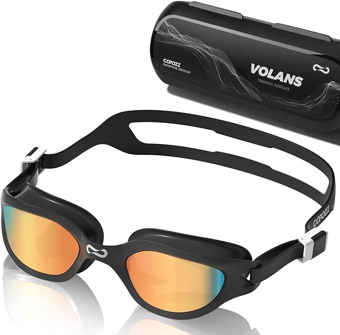 COPOZZ Women' Swim Goggles, Swimming Goggles Anti-fog No Leaking UV Protection for Adult Women