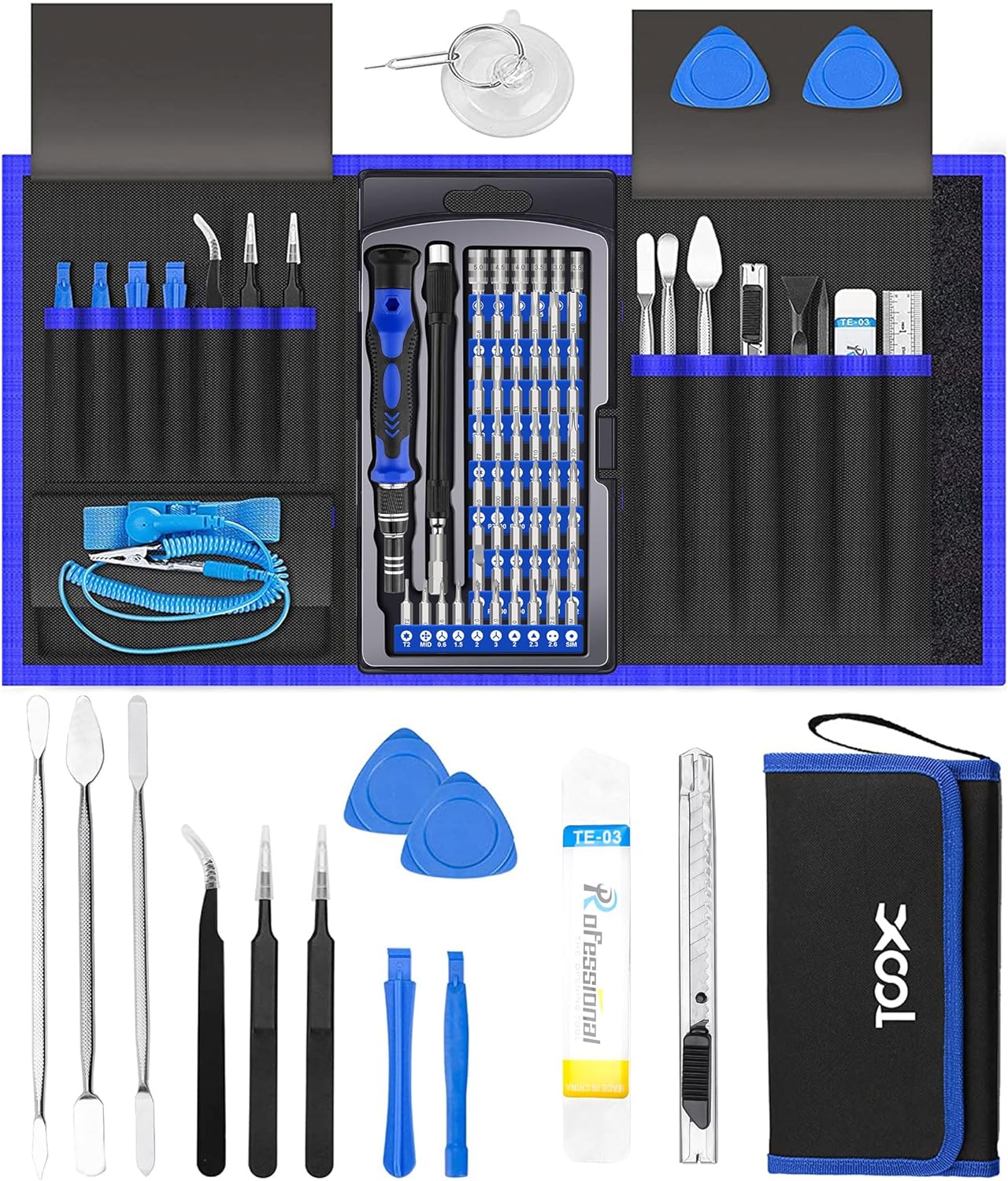 XOOL 82 in 1 Precision Screwdriver Set, Magnetic Electronics Repair Tool Kit with Flexible Shaft and Extension Rod, Compatible for PC, Laptop, iPhone, PS4, PS5, Xbox, Camera, Computer, Tablet