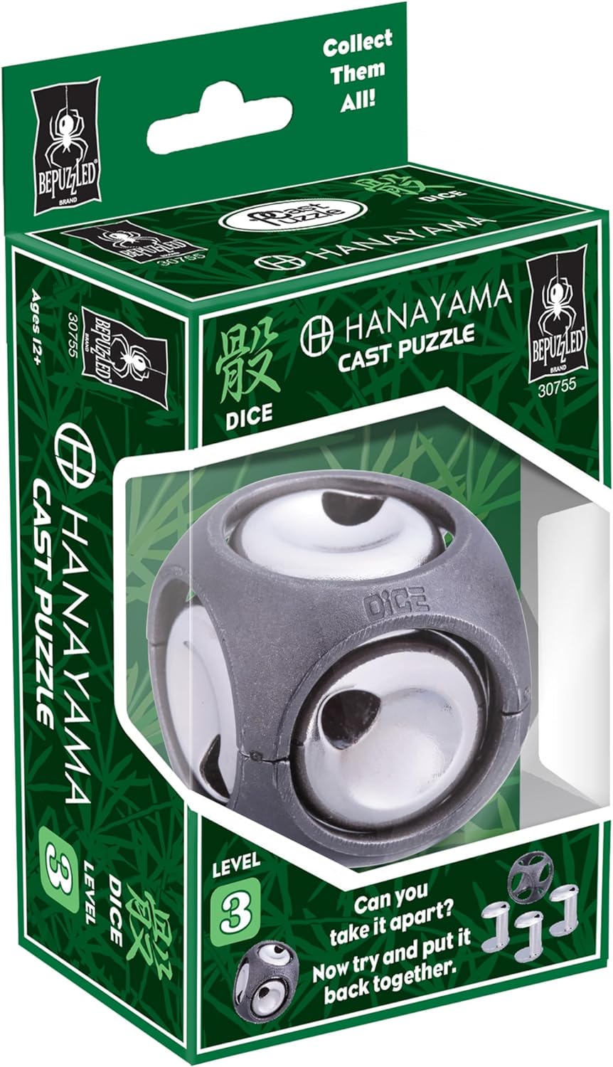 BePuzzled |Dice Hanayama Metal Brainteaser Puzzle Mensa Rated Level 3, for Ages 12 and Up