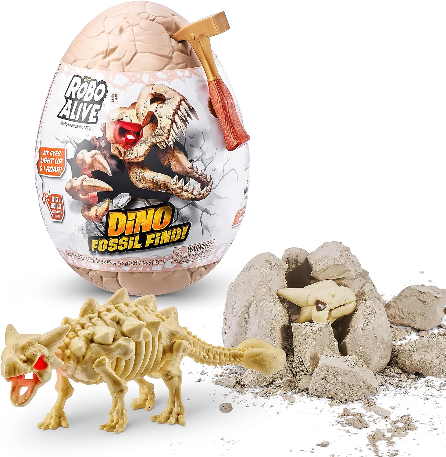 Robo Alive Dino Fossil Find - Ankylosaurus by ZURU Excavate Dinosaur Fossils Digging Kit Collectible Toy with Slime, Multi-Color, (7156E)