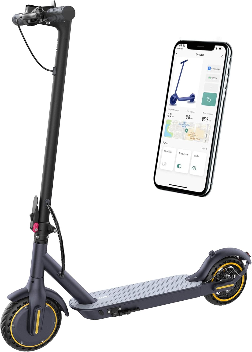 T9 Electric Scooter, Up to 19 Mph, 18 Miles Range Foldable E-Scooter for Adults, Electric Scooter adults with App Control, Dual Braking System for Commuting