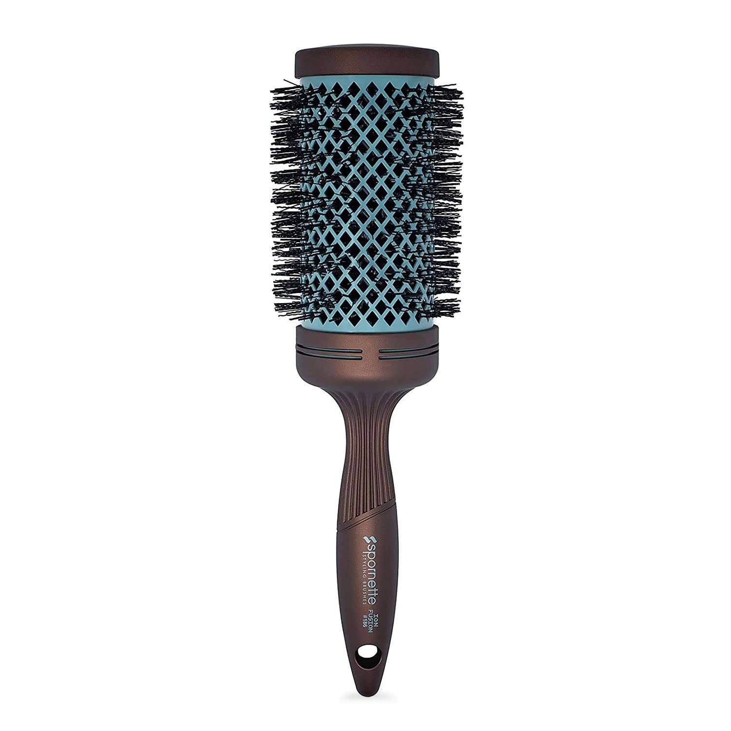 Spornette Ion Fusion 3 inch Round Brush With Thermal Ceramic Barrel And Ion-charged Anti Static Nylon Bristles For Blow Drying, Blow-outs, Curling, Styling, And Smoothing All Types Of Hair Textures