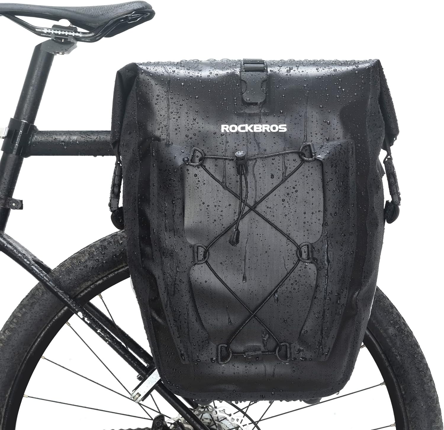 ROCKBROS Bike Panniers Waterproof Bike Rear Rack Bag Max 30L Large Capacity Bike Rear Panniers for Cycling Traveling Commuting