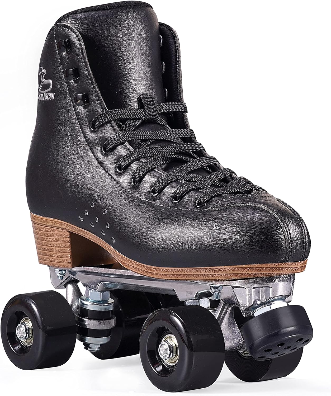 PAPAISON Roller Skates for Women and Men, Deluxe 2 Layer Microfiber Leather Double Row-Classic Roller Skates for Girls, Professional Outdoor Indoor Quad-Skates for Kids & Adults