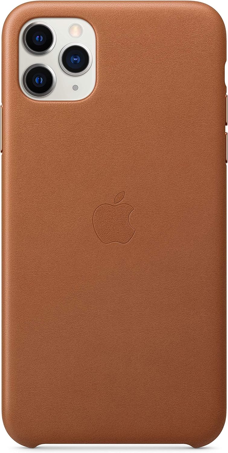 Apple iPhone 11 Pro Max Saddle Brown Leather Case - Slim Fit, Wireless Charging Compatible