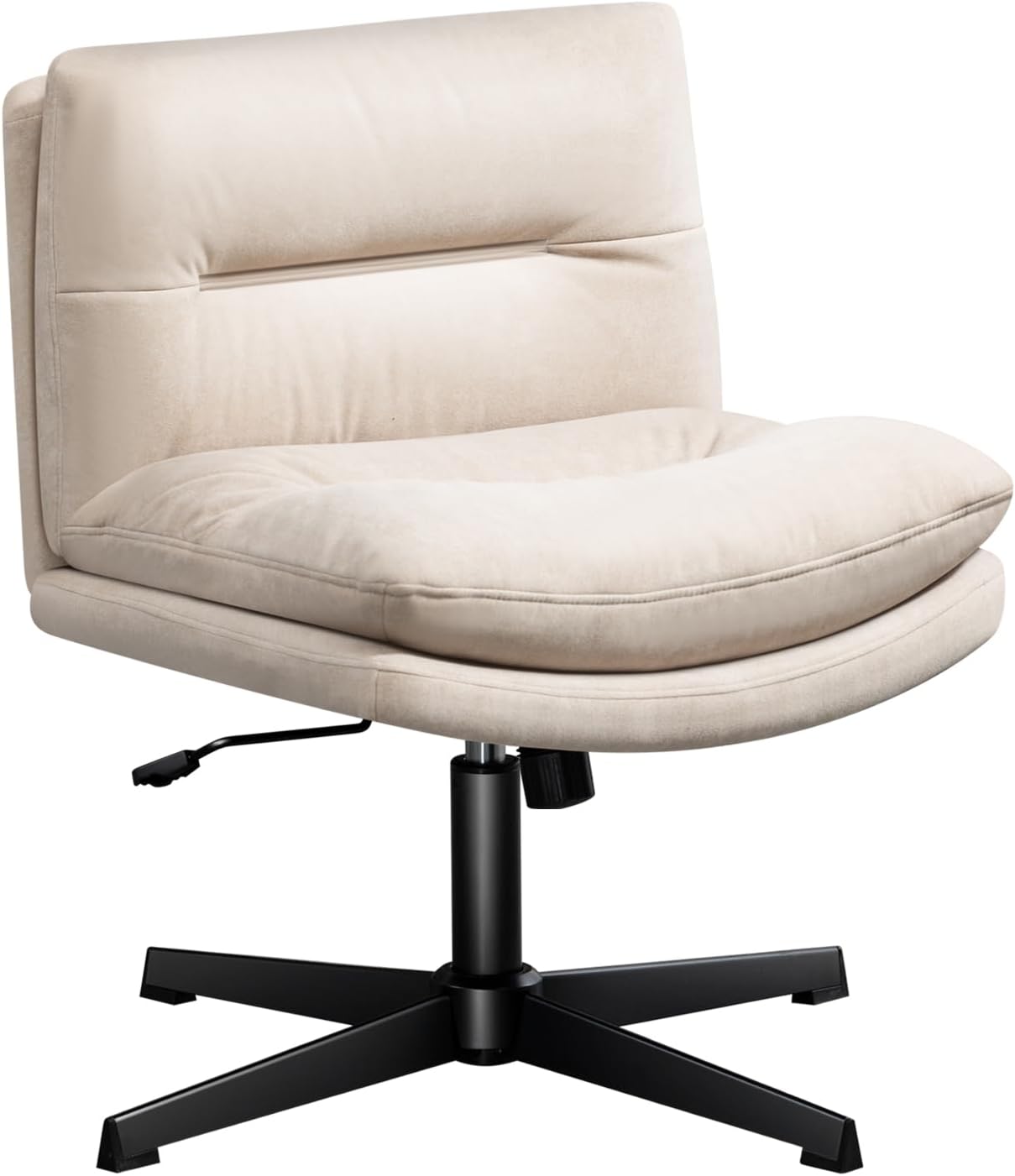 Darkecho+Office+Chair+Fabric+Ultra-Soft+Desk+Chair+No+Wheels%2cThick+Padded+Armless+Home+Office+Chairs%2cAdjustable+Swivel+Rocking+Vanity+Chair%2cWide+Task+Computer+Chair+for+Office%2cHome%2cBedroom+Beige