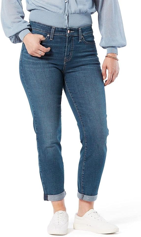 This is one of those products that I LOVE, but I didn't want to write a review for in fear that I wouldn't be able to buy them again. Now that I have purchased in all sizes and colors that I like, I am ready to share the love. These jeans are fantastic. They fit true to size with just enough give that potential bloat at certain times of the month doesn't impact them. I am short (5'3), and these are a perfect full-length jeans fit. If I were two or three inches taller, they'd fit more like a crop