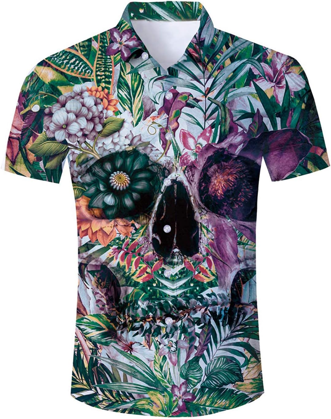 Fanient Mens Hawaiian Shirt Summer 3D Print Casual Short Sleeve Button Down Graphic Aloha Dress Shirts