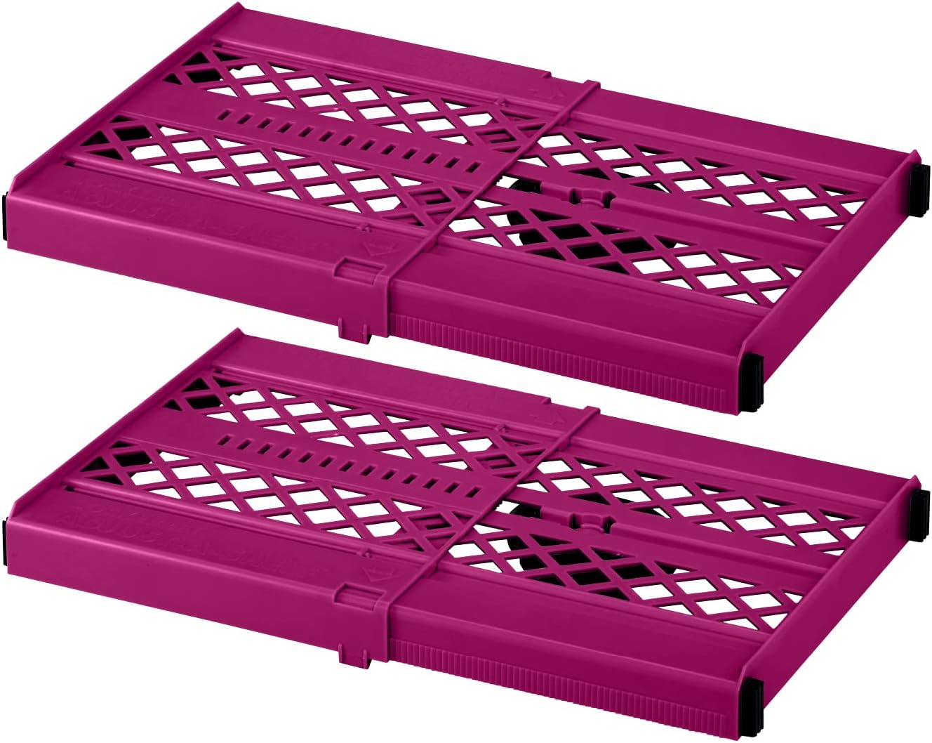 LockerMate Adjust-A-Shelf Locker Shelf, Extends to Fit Your Locker, Easy to Use, Perfect for School, Office, Gym, Pink, 2-Pack