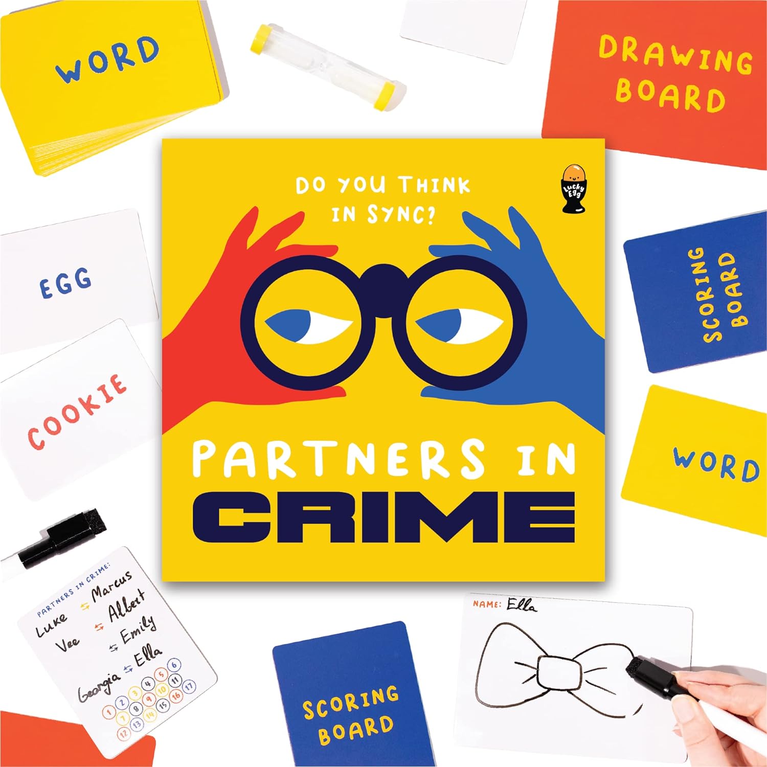 Partners in Crime: A Mysteriously Fun Drawing & Guessing Party Card Game - Ages 14 , 3-8 Players - Family Game For Kids and Teens, Board Games for Adults, Games Night Puzzle, Creative Birthday, Travel