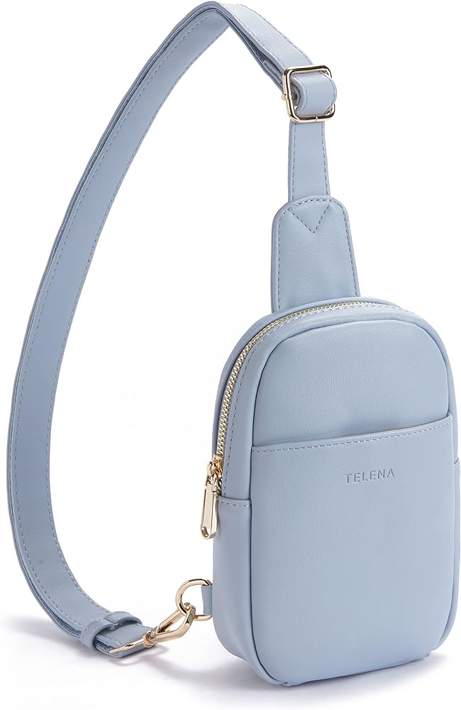 Telena Small Sling Bag for Women Leather Crossbody Fanny Packs Chest Bag for Women