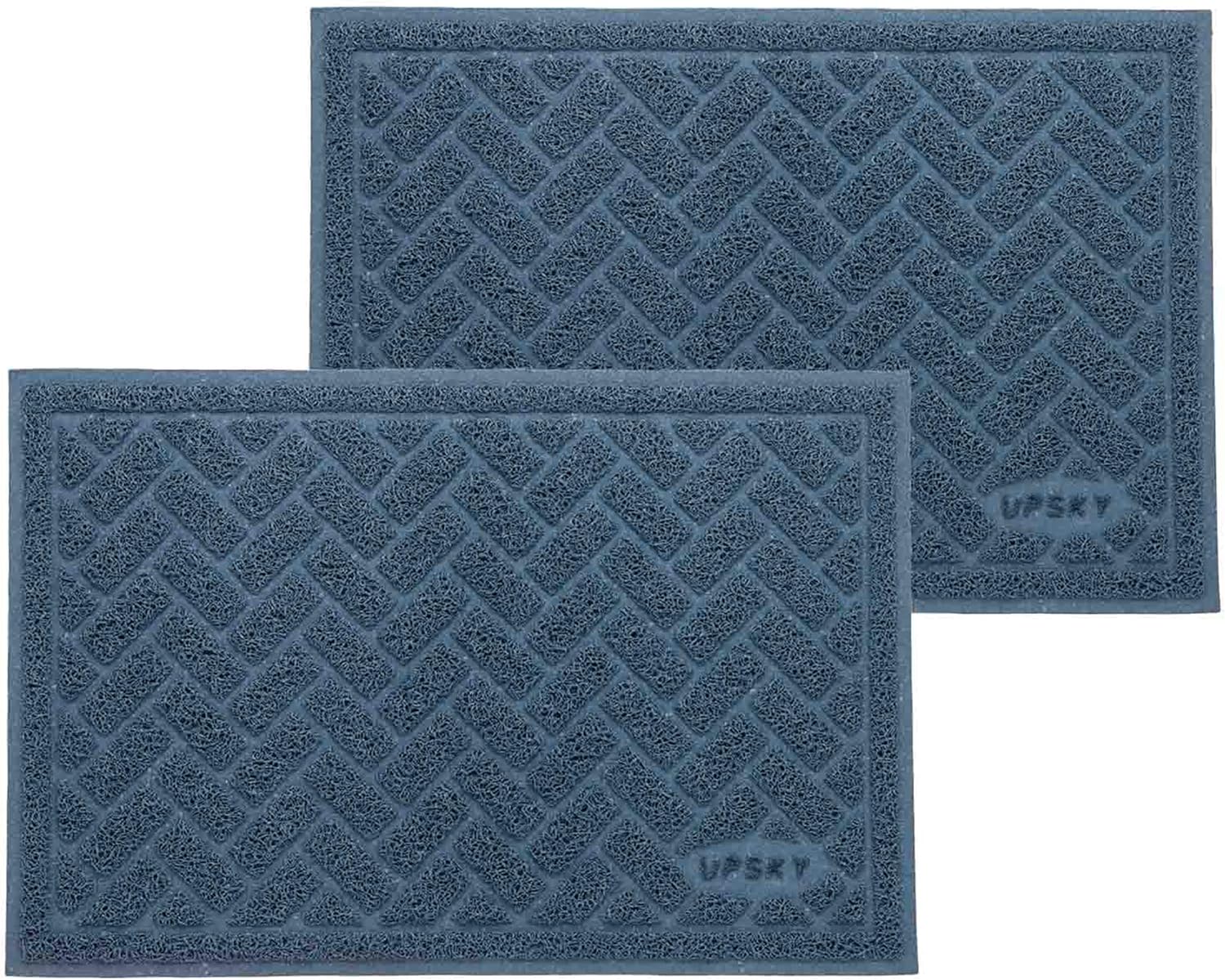 UPSKY Cat Litter Mats 2 Set of Cat Litter Pads, Cat Litter Trap Mats Can Be Spliced and Placed At-Will, Scatter Control for Litter Box, Soft on Sensitive Kitty Paws, Easy to Clean. (24x 16)