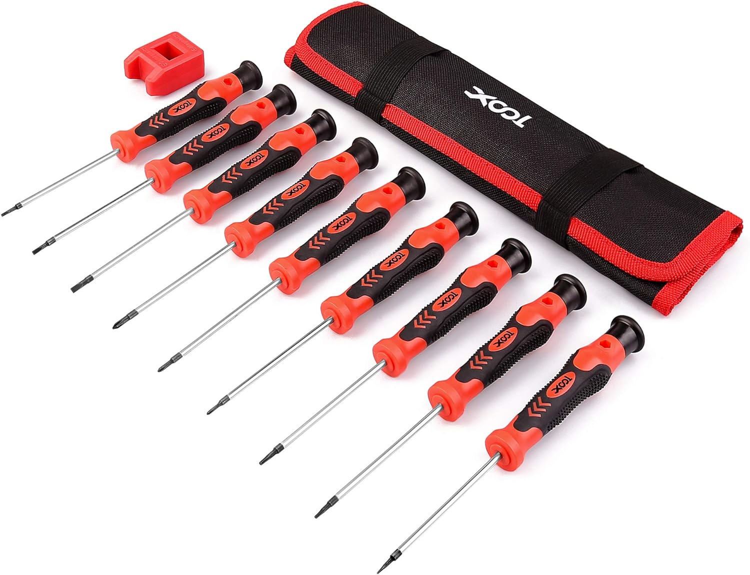 XOOL 9PCS Precision Screwdriver Set, Phillips, Flat, Torx and Pentalobe Screwdriver Set with Case for Phone, Computer, Laptop, Watch, Electronics, Jewelry, Eyeglass