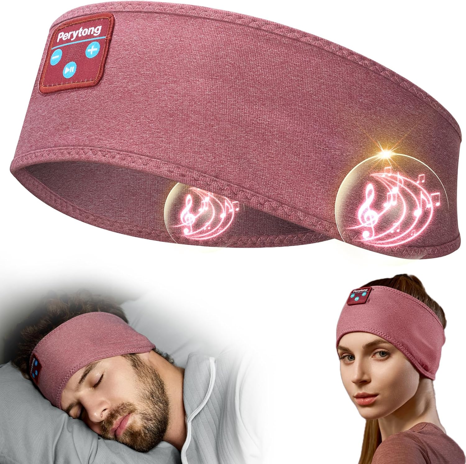 Sleep Headphones Bluetooth 5.2 Headband, Sports Wireless Earphones Music Sleeping Eye Mask Earbuds with HD Stereo Speaker for Mom Dad Women Men Teen Running Cool Gadgets Unique Gifts