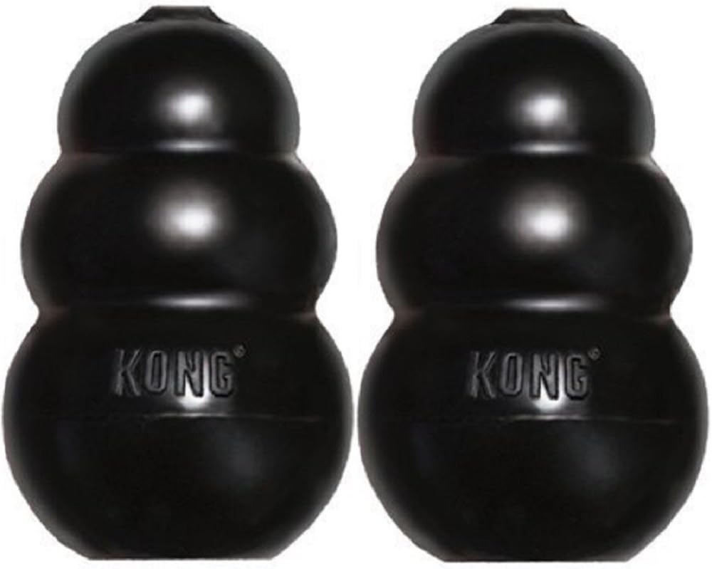 KONG Extreme Dog Pet Toy Dental Chew (2 Pack), Large, Large - 2 Pack, Black, Model:K1-2